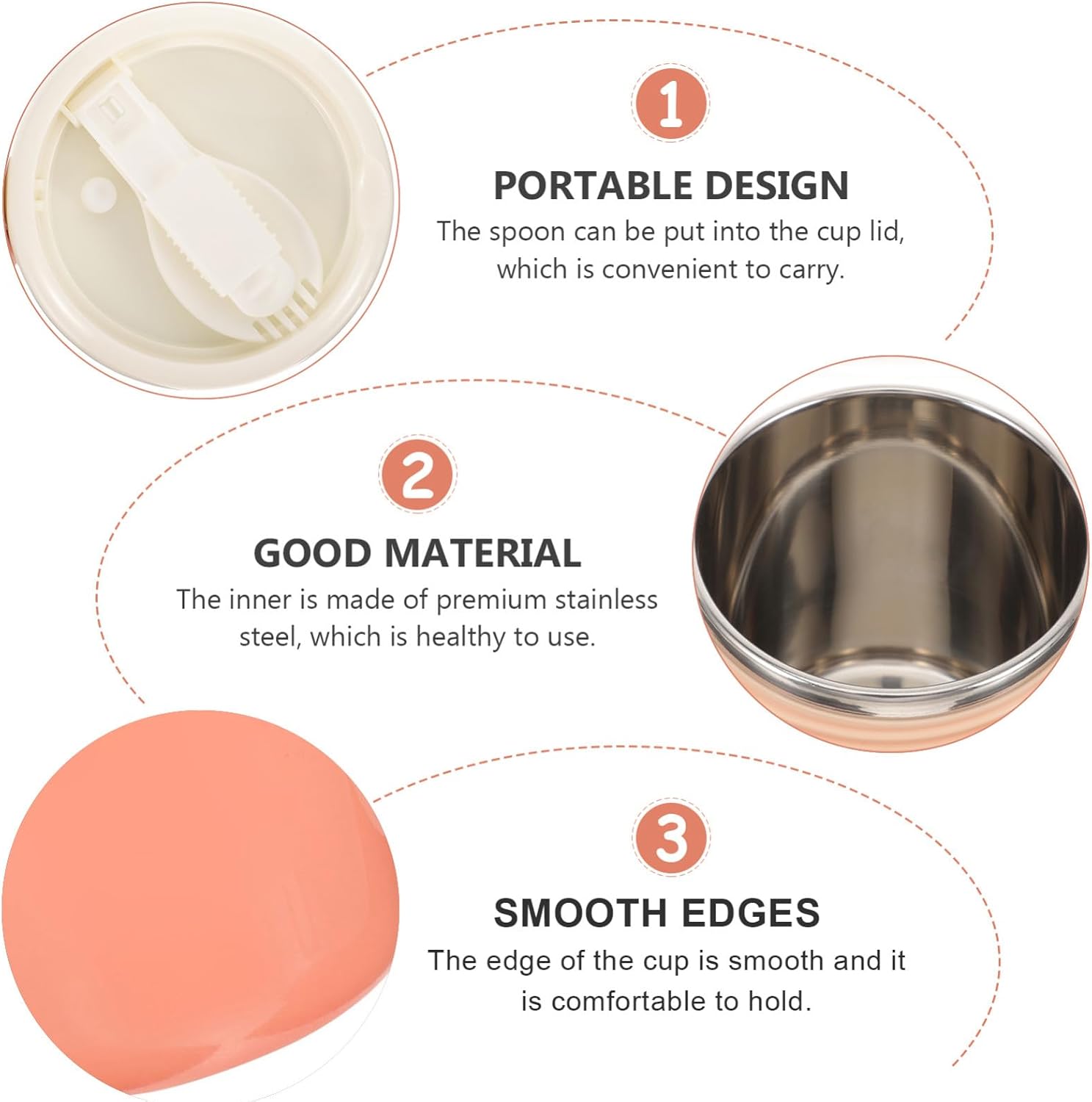 Cabilock Insulated Thermal Soup Cup for Hot Food Portable Lunch Container for Soup Porridge and Leakproof Design for Travel and Office Use