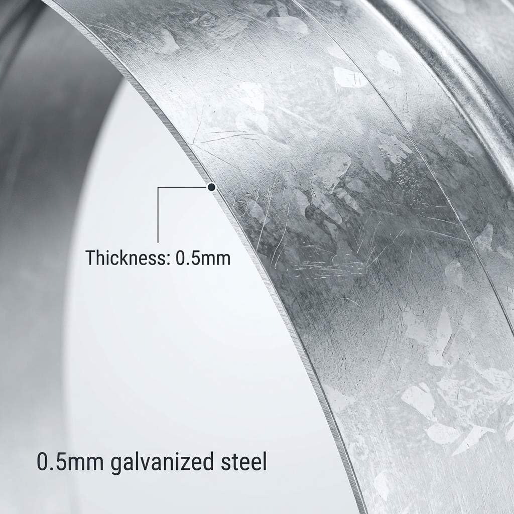 QWORK 8-Inch Metal Duct Coupler – Galvanized Steel Straight Connector for HVAC Vents, Ducts & Exhaust Systems