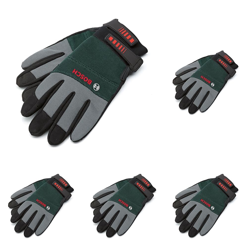 Bosch Home and Garden F016800314 Gants de jardinage taille XL Vert/Noir/Gris (Lot de 5)
