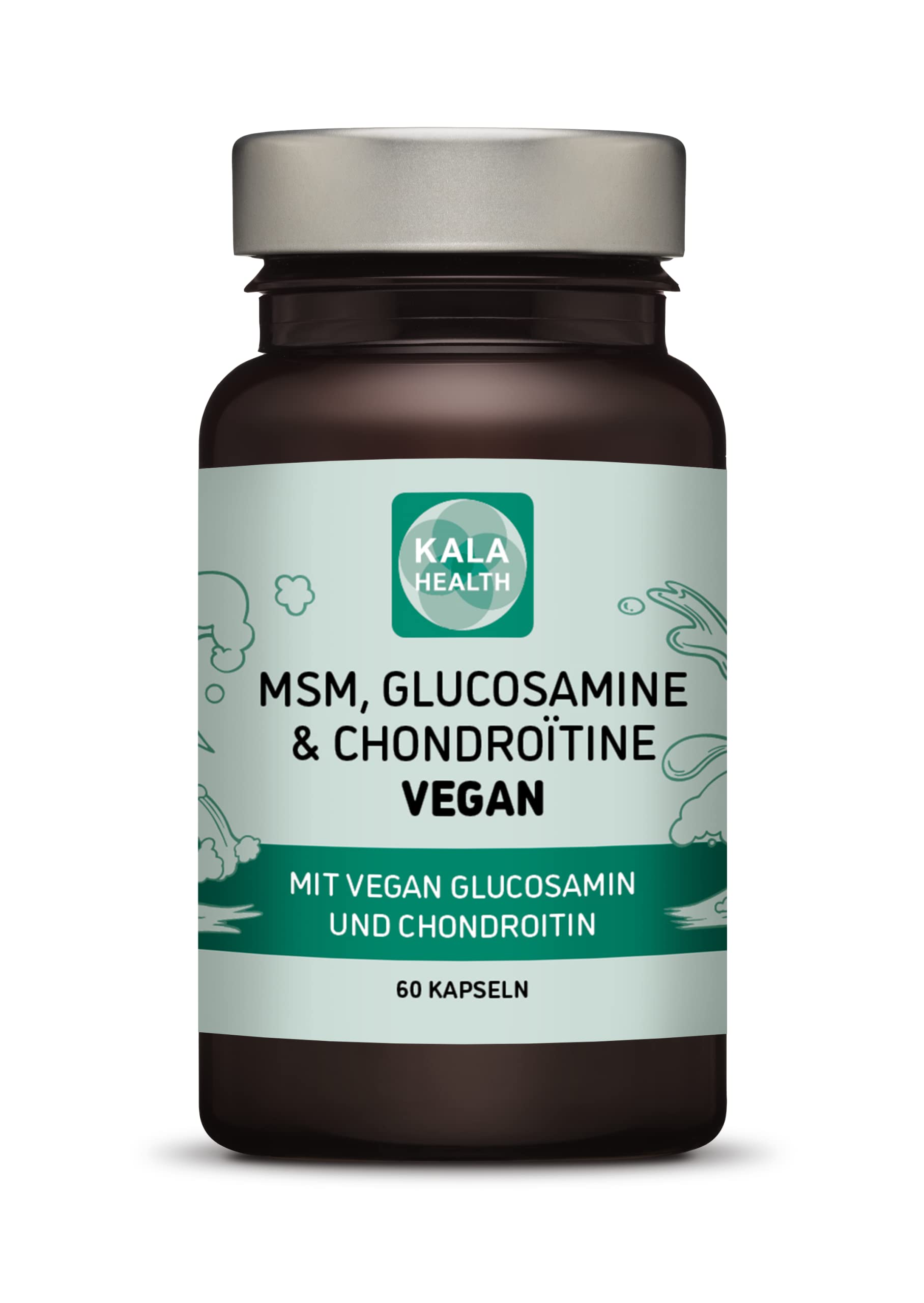 Kala Health VEGAN Glucosamin & Chondroitin + Opti MSM hochdosiert Einzigartige 100% vegane Formel mit fünf hochwertigen Markeninhaltsstoffen - einzigartige Kombination von Inhaltsstoffen für Gelenke