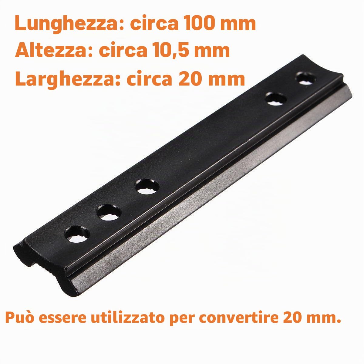 ACEXIER Guida Picatinny/Dovetail da 10 cm Guida a basso profilo Montaggio guida Weaver Picatinny da 20 mm