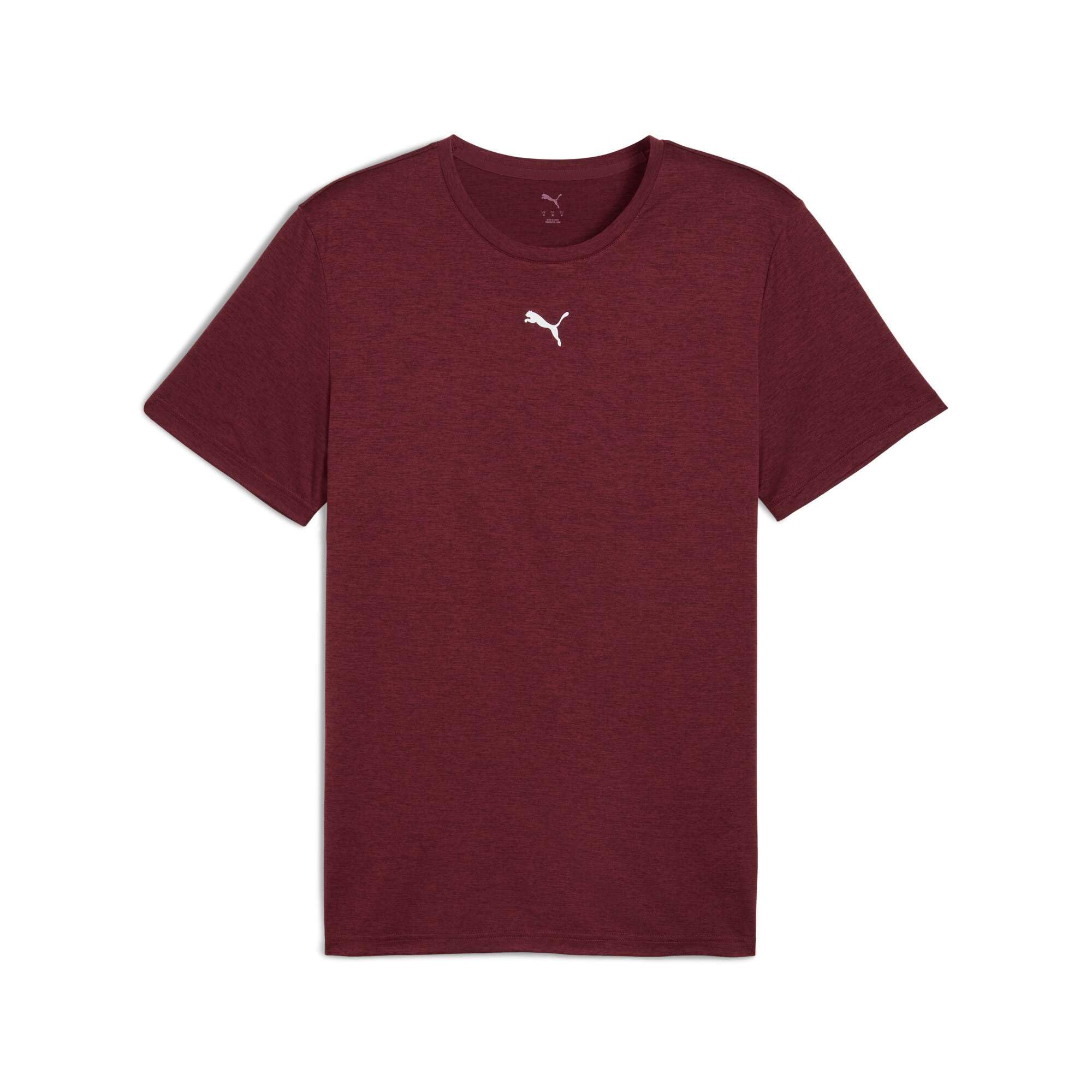 Puma Men's Tad Short Sleeve Performance Gym Top - Burgundy - XL