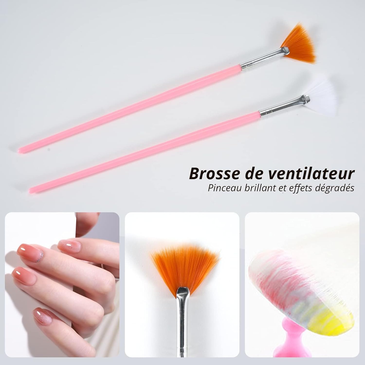 20 Pennelli per Unghie, Pennello per Gel con Punta Dotting, Pennello per Costruzione Gel UV, Pennello Sottile per Unghie Acrilico per Design Nail Art Fai-da-Te - Rosa