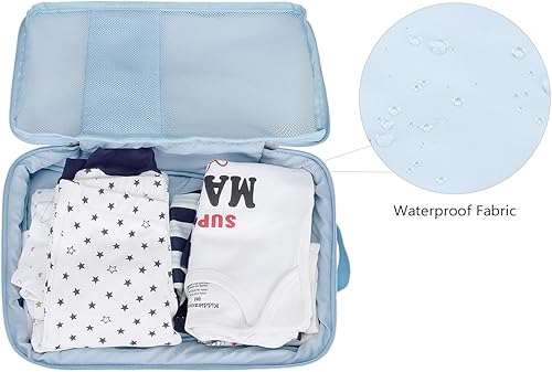 Miniatura 8 de Bolsas organizadoras para pañales para bebé, paquete de 2 bolsas impermeables para colgar pañales, bolsa de malla con oso de oso, reutilizable,