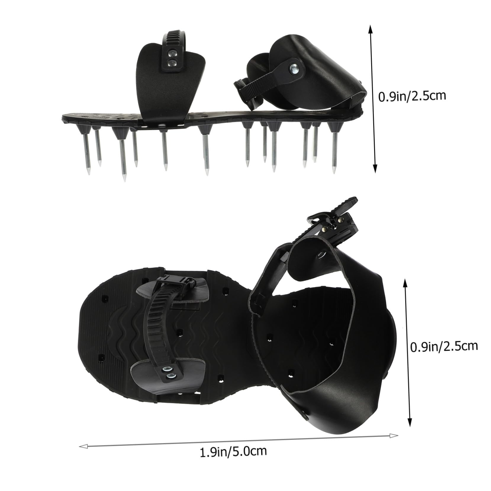 TOYANDONA Zapatos Aireadores de Césped Correas Ajustables y Clavos de PU para Jardinería, Herramienta Manual para Airear Suelo en Jardín, Negro