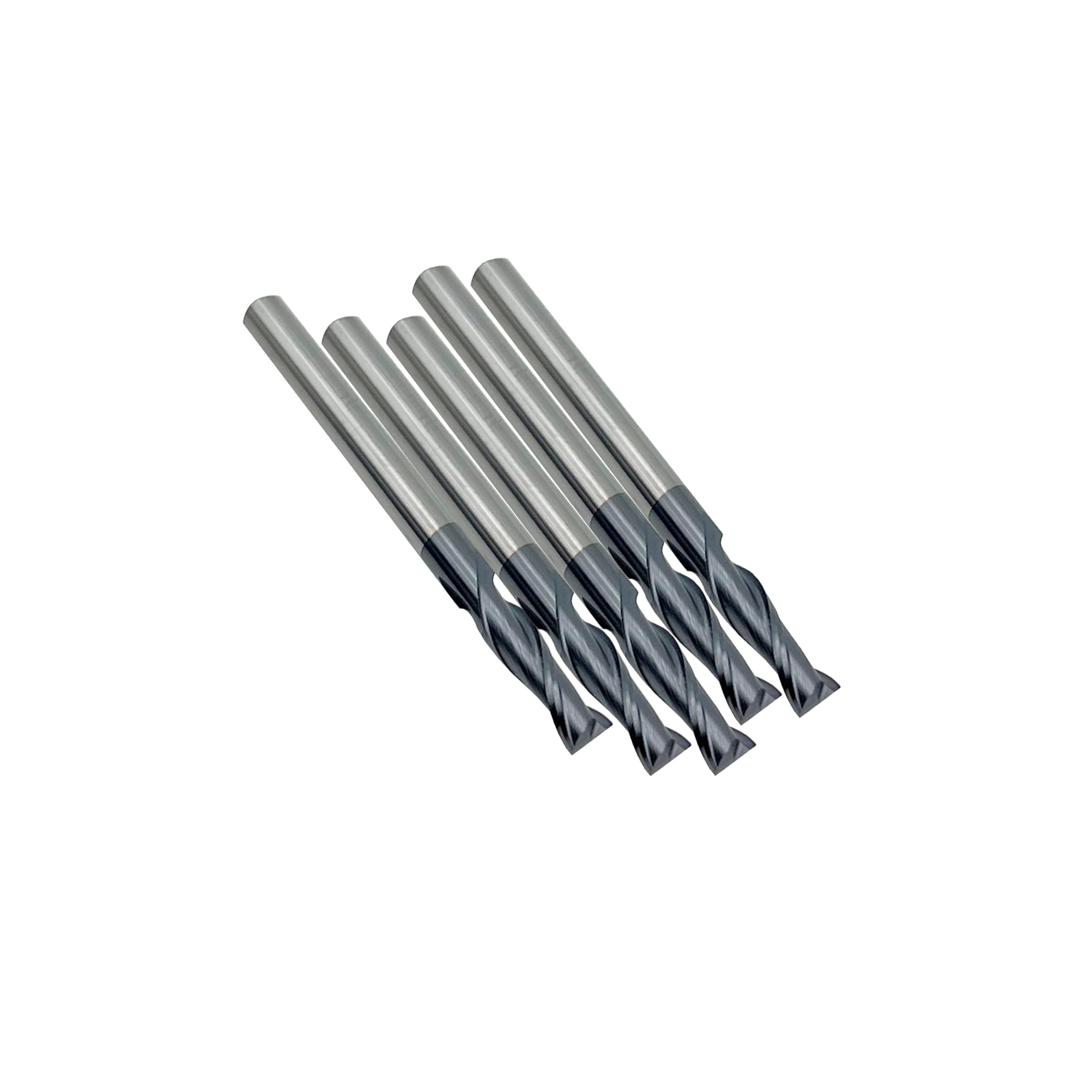 Carbide Square End Mill - 2 Flute -1/8" 2T (5 Piece, 1/8") - For