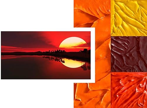 Vista 25 de Sunshine Smash 3D Plaster Relief Wall Sculpture Tiles Acrylic, MDF Wood, Mixed Media,Abstract, Modern Design, Mix and Match Red (Burgundy)