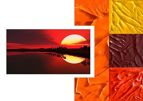 Miniatura 4 de Sunshine  Smash  3D Plaster Relief Wall Sculpture Tiles  Acrylic, MDF Wood, Mixed Media,Abstract, Modern Design, Mix and Match Red (Orange)