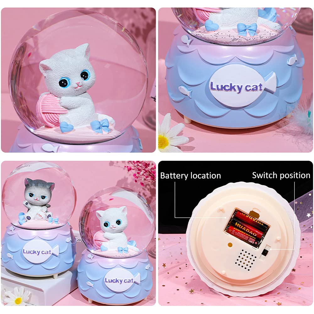 Amazon.co.jp: Lucky Cat 音楽スノードーム 子供用 80mm アニマル樹脂