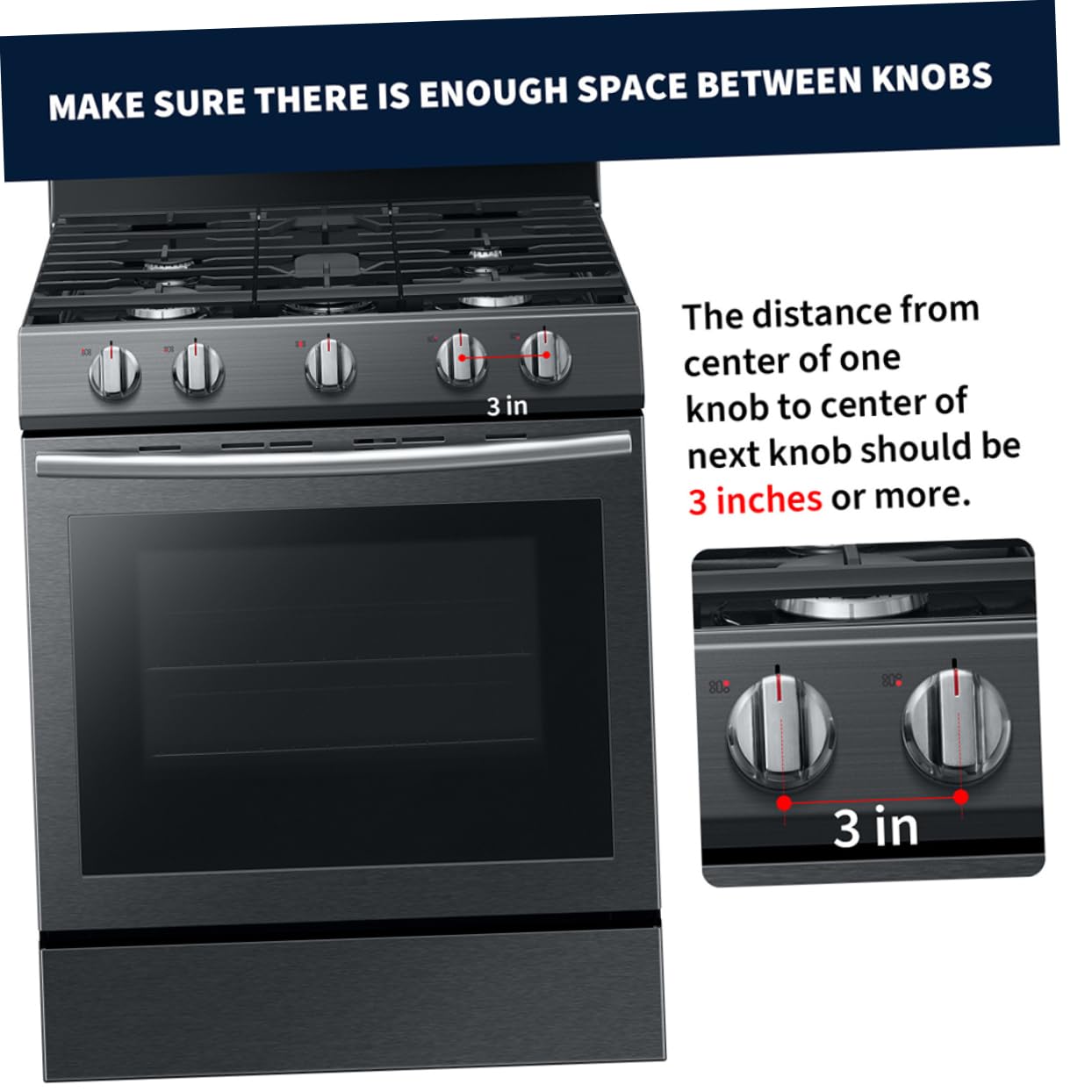 DOITOOL 24pcs Oven Knob Covers Gas Stove Knob Safety Covers Universal Fit Child Proof Design