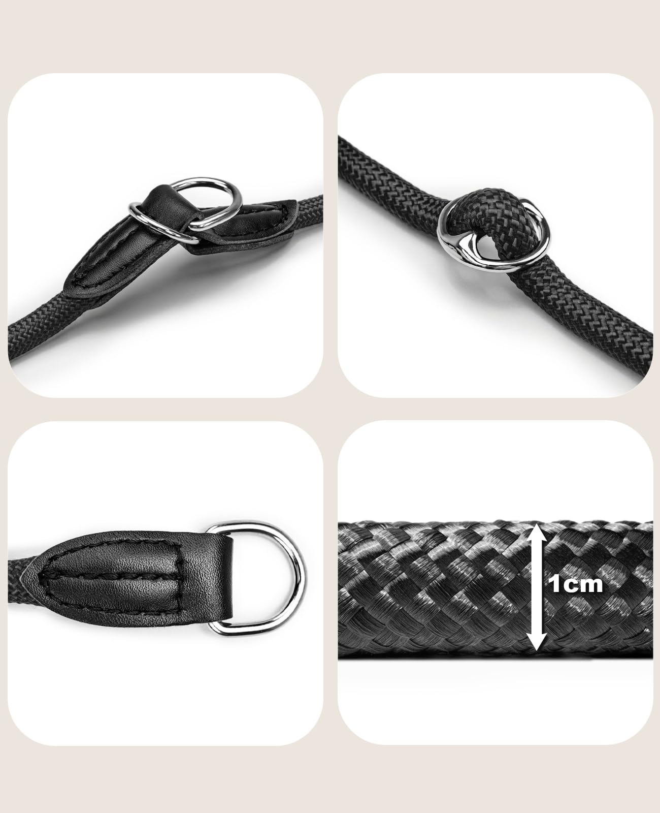 lionto Collare per cani collare retriever collare da addestramento 60 cm Nero