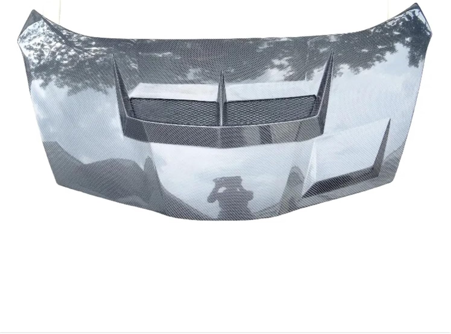 Hood Scoops for Cars， Carbon Fiber Engine Hood Bonnet Compatible for 2008-2013 Honda Jazz FIT