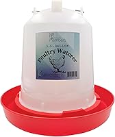 Little Family Members 1.5 Gallon Chicken Waterer with Metal Handle - Leak-Proof Poultry Drinker for Chickens, Ducks, Chicks, Turkeys