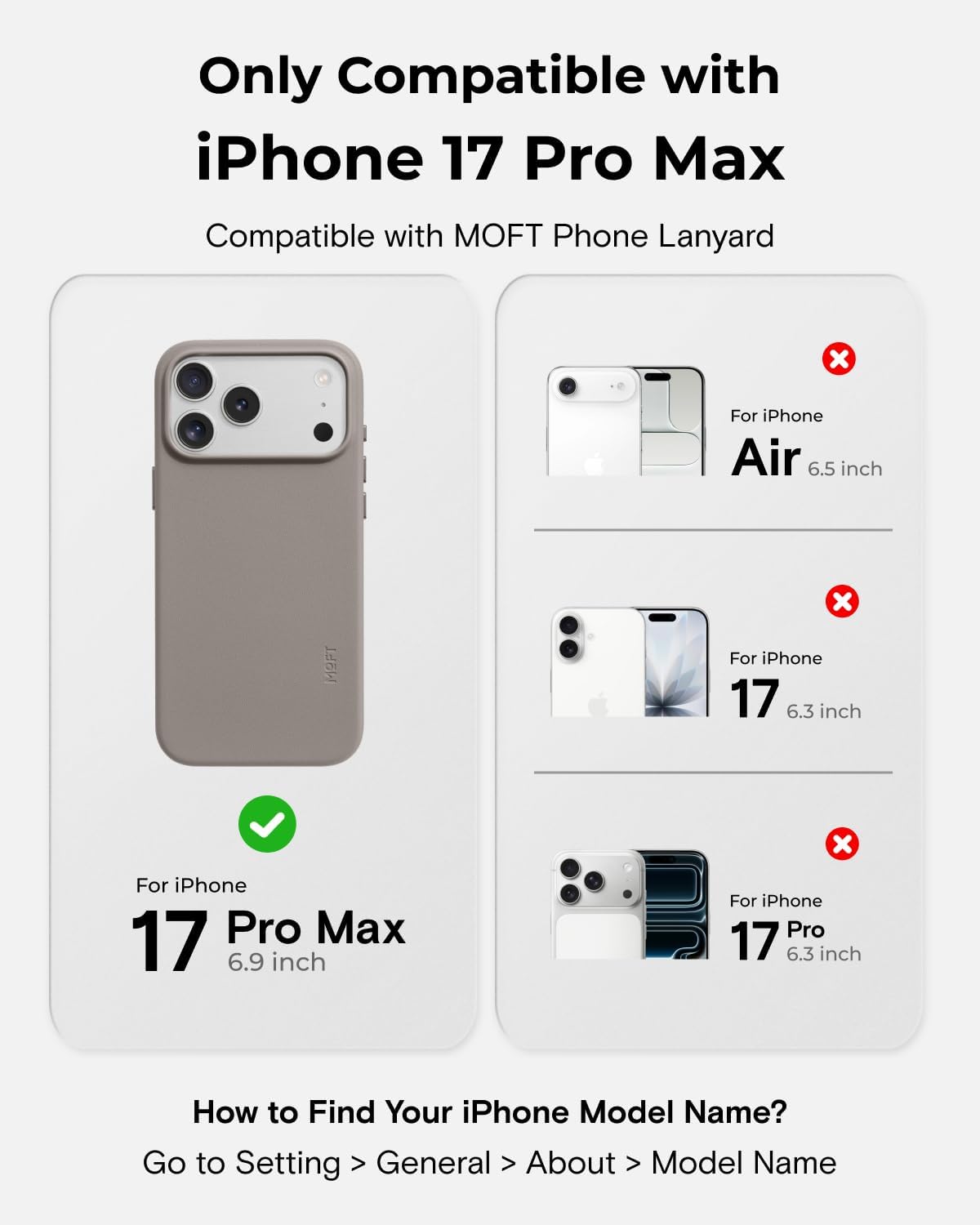 moft for iphone 17 pro max case- movas snap case, magsafe compatible, soft-touch vegan leather, classic minimalist design, lightweight, stain-resistant & camera protection, taupe iphone 17 pro max taupe