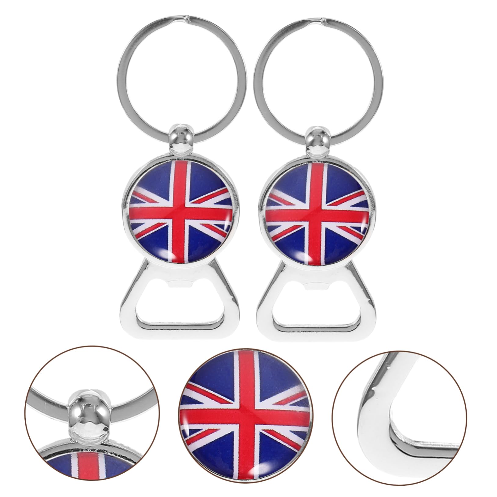 SOLUSTRE 10pezzi Apribottiglie Portachiavi Apribottiglie Decorativi Inossidabile Uk Flag Per e Speciali