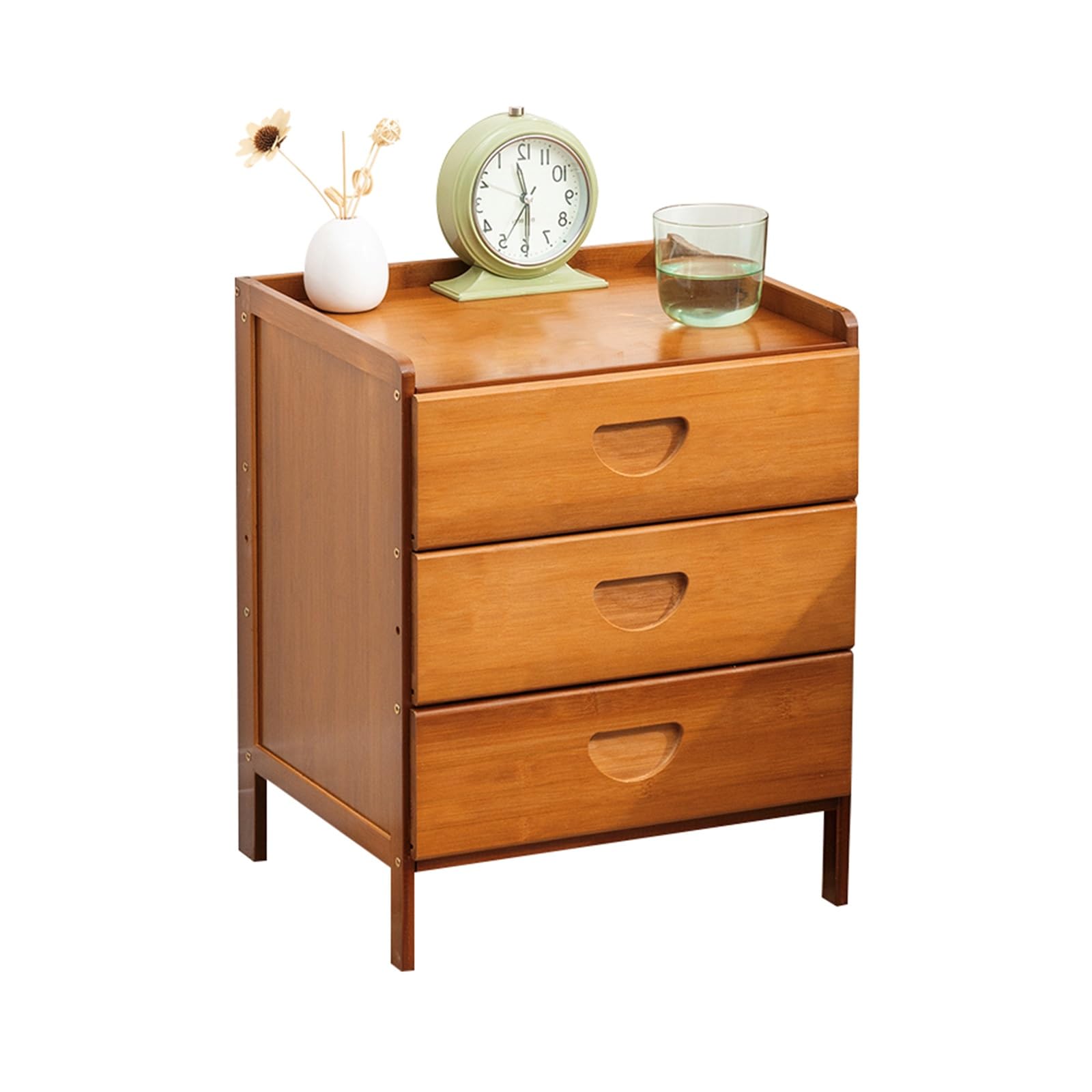 Table de chevet minimaliste couleur thé pour harmoniser votre rangement de chambre