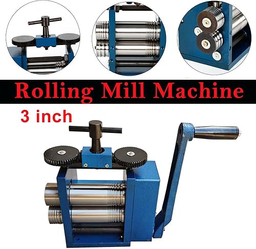 Miniatura 6 de Máquina de laminador de joyas - 3 pulgadas (2.953 in) Rodillo de combinación manual máquina de laminador de prensa de joyería, herramienta de