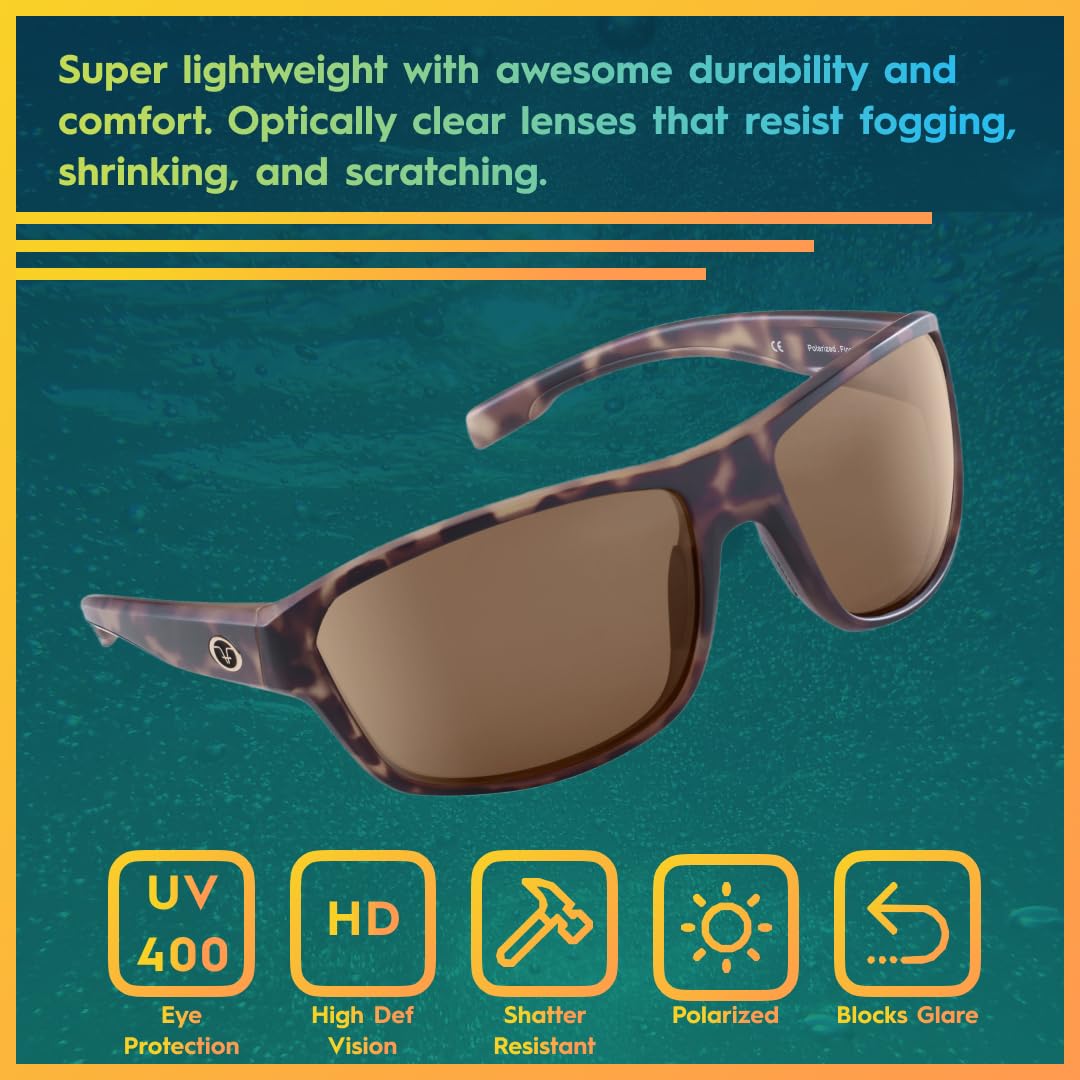 Flying Fisherman Kingfisher - Gafas de sol polarizadas flotantes, insumergibles para pesca, navegación y deportes al aire libre, protección UV