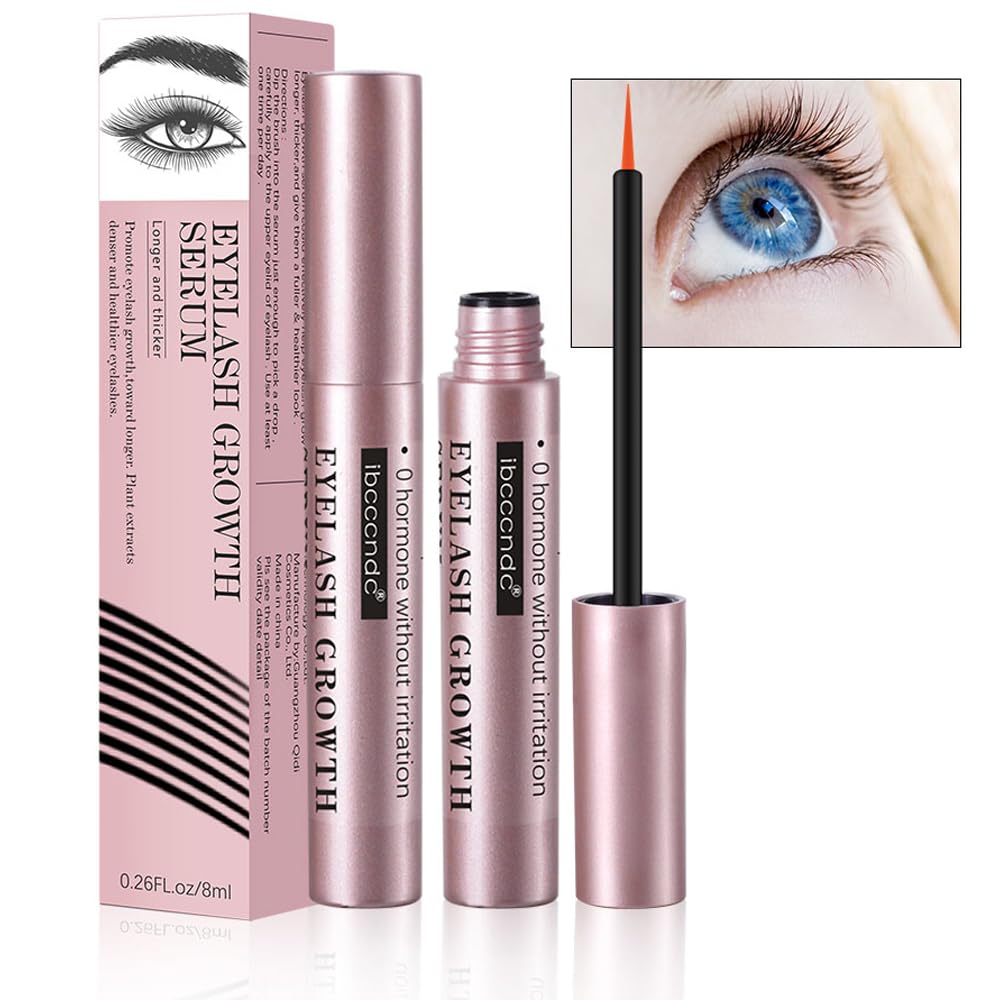Siero per ciglia - Siero naturale per la crescita delle ciglia e sopracciglia più lunghe e spesse, vegano e cruelty-free - Niacinamide, estratto di foglie di centella asiatica (8 ml rosa)