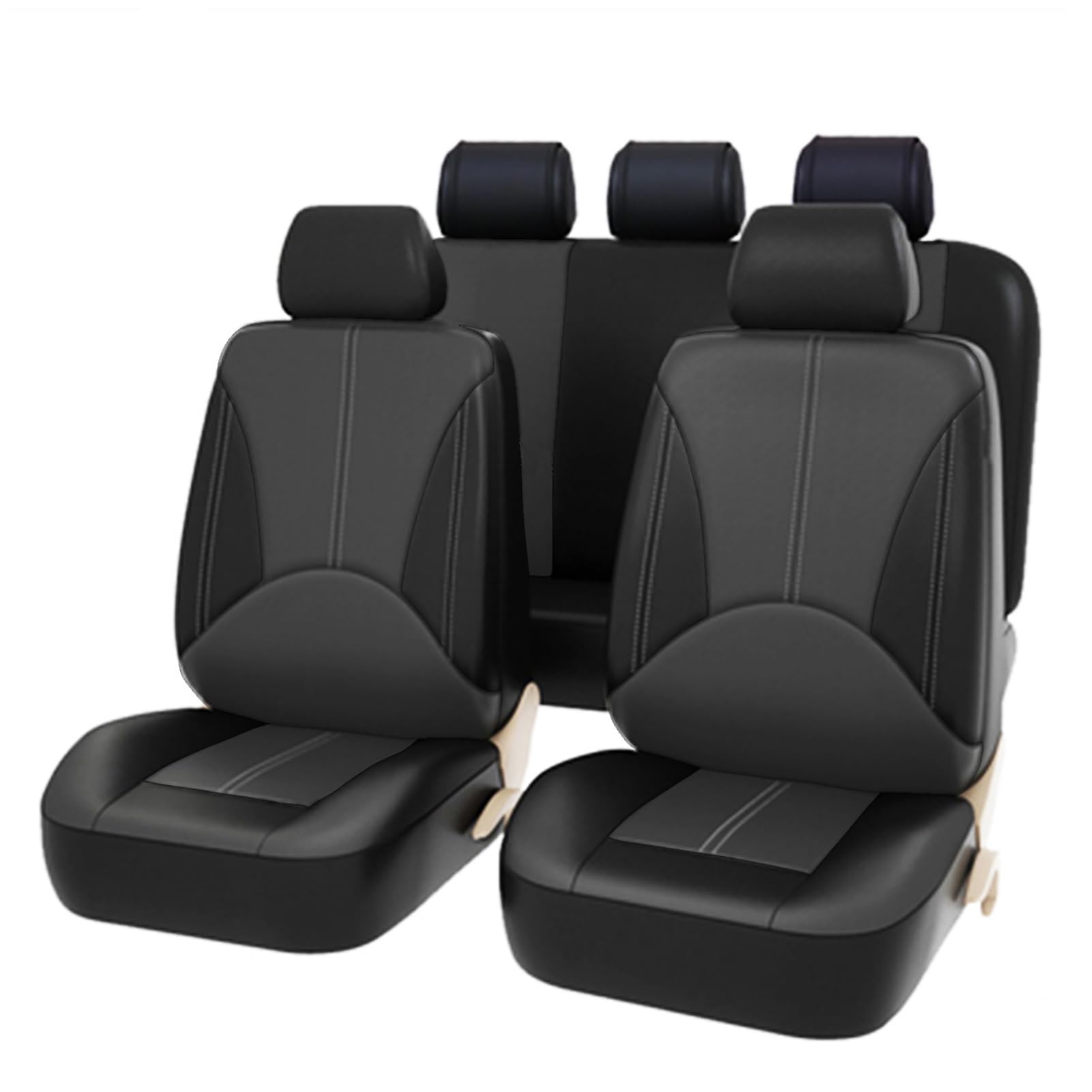 Pokrowce na siedzenia samochodowe pasują do Toyota Land Cruiser Prado J120/J125/J90/J70 SUV 1990-2009, zestaw pokrowców na siedzenia samochodowe ze skóry PU, wodoodporne, antypoślizgowe i oddychające