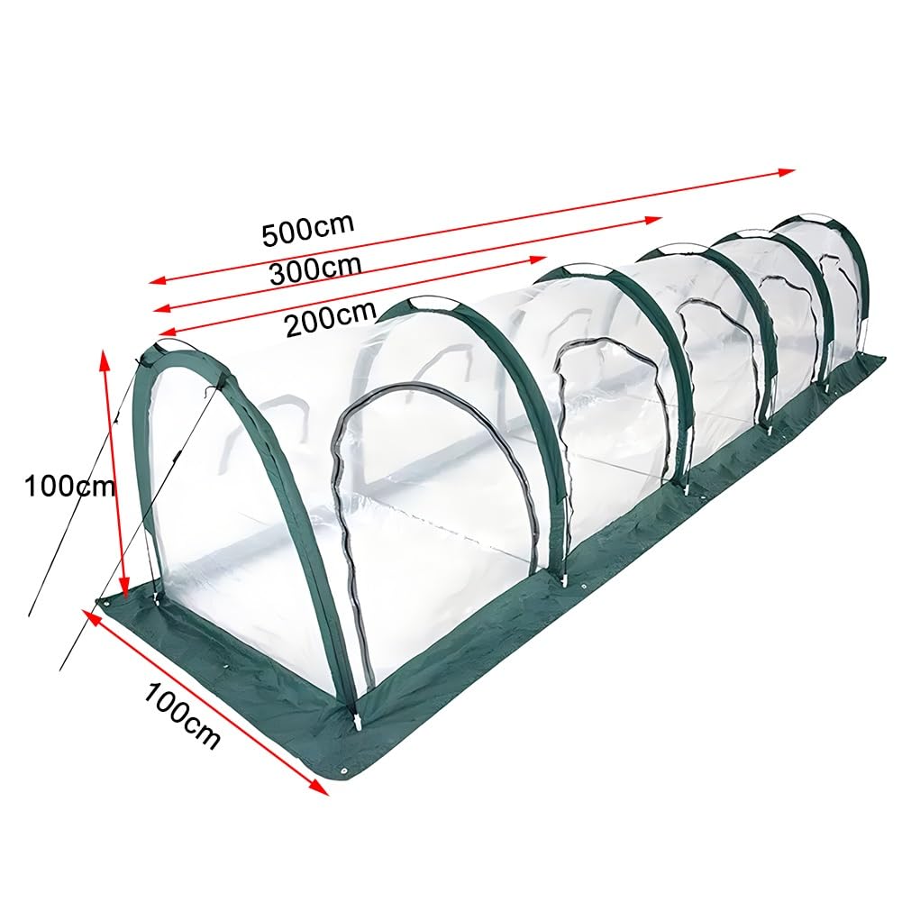 Zfmnoyev Túnel Invernadero Pop Up, Mini Jardinería Planta Flor Habitación Sunshine, Invernaderos De Jardín Plegables con Puerta De Cremallera, para Exterior Patio(200x100x100 cm)