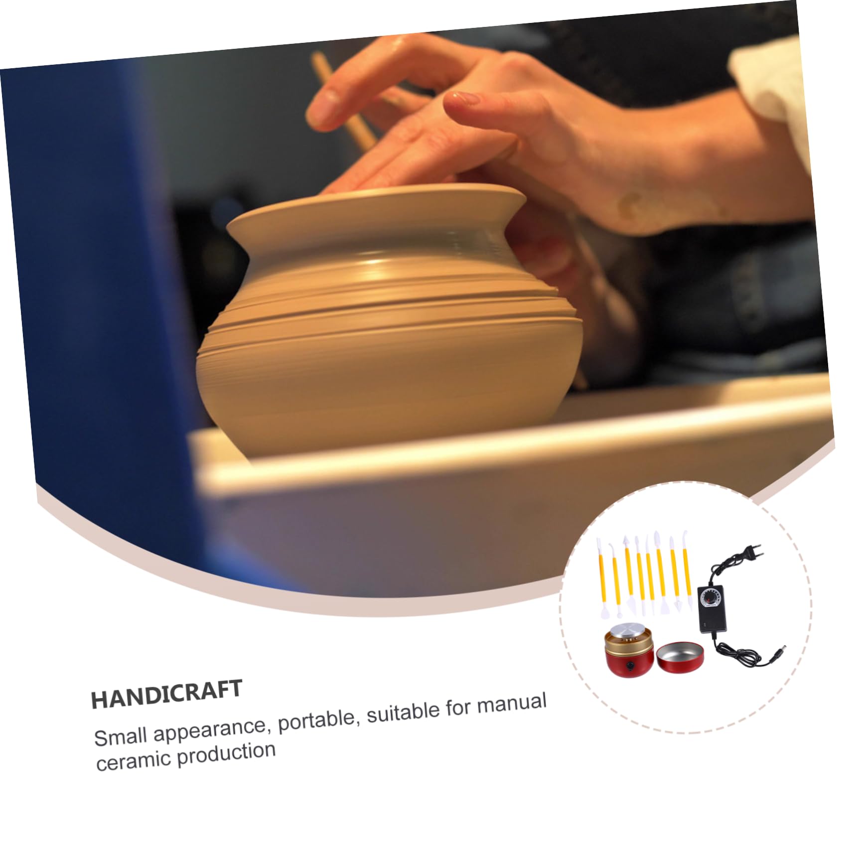 Mini Máquina De Eléctrica Ajustable Mini Torno De Alfarero Con Plato Giratorio Herramienta De Esculpido Para Arcilla Diy Para Talleres De Casa