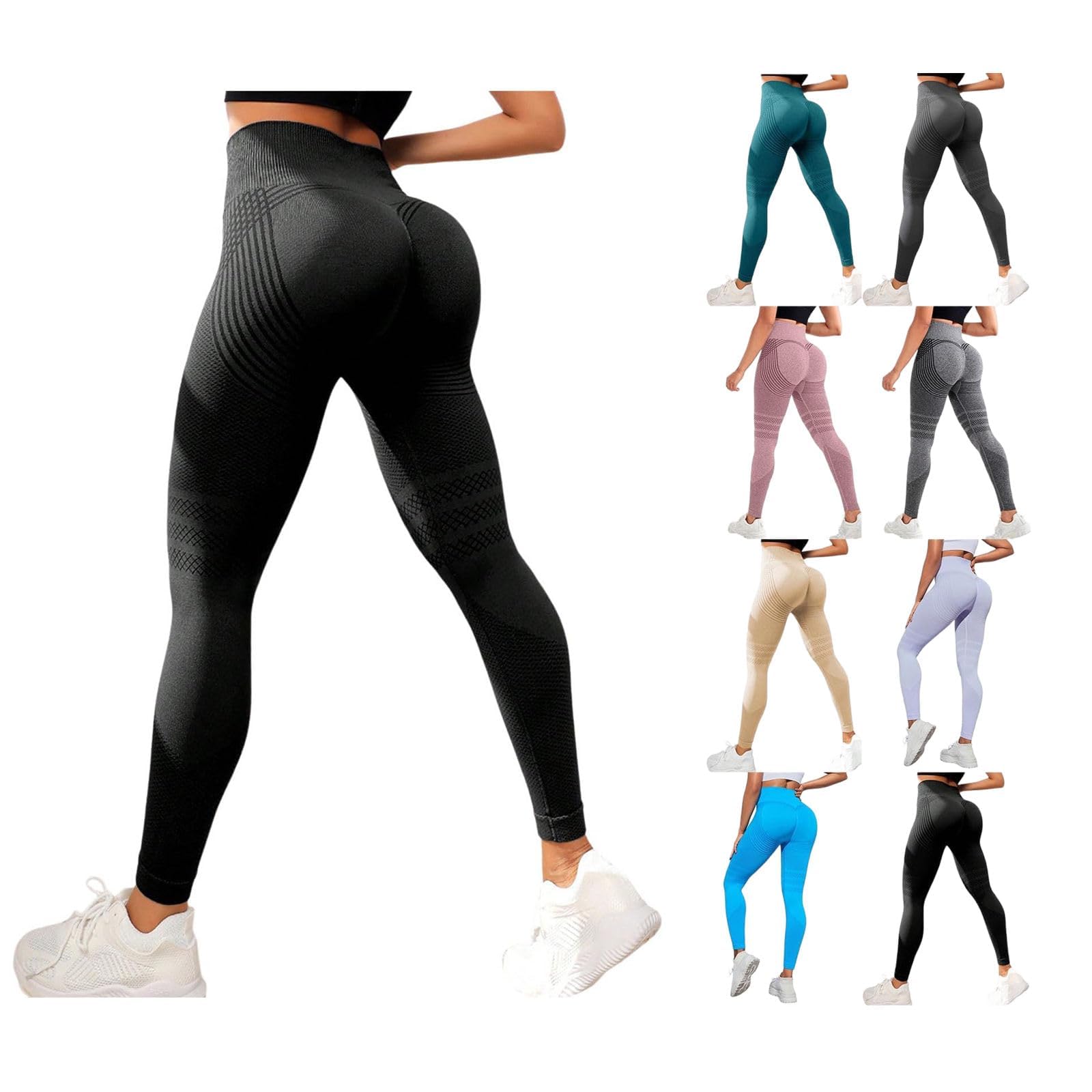 Anti-Cellulite 3D Kompressionsleggings Damen Lipödem Cellulite Leggings High Waist Push Up Sportleggins Nahtlos Blickdicht Sport Leggings mit Bauchkontrolle für Yoga Hosen Alltag Fitnesshose Sporthose