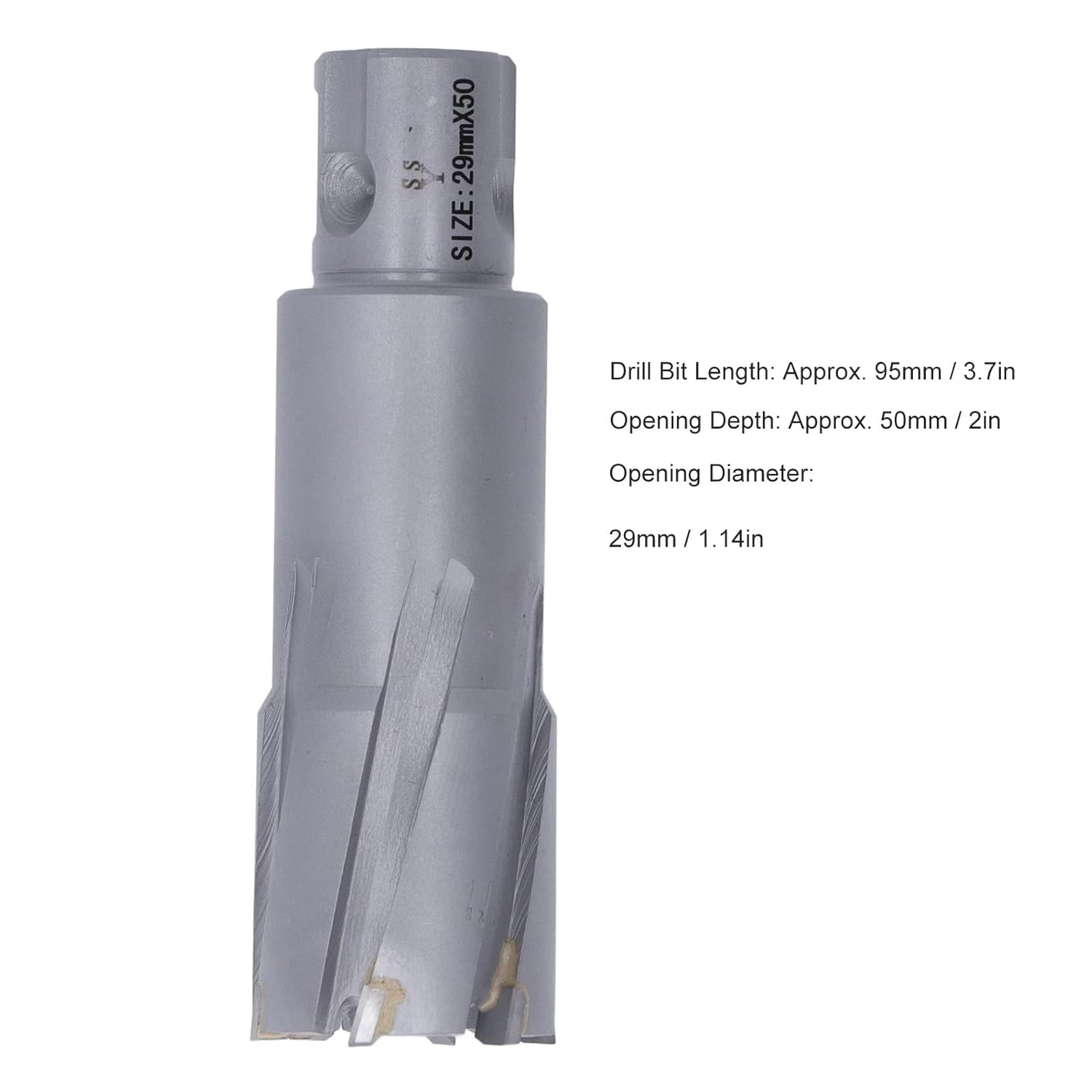 Hole Saw Bit, Cemented Carbide Hole Cutter Opener, Carbide Hole Drill Bit, Deep Hole Drill Bit, Steel Plate Hole Drill Bit for Aluminum (29mm)