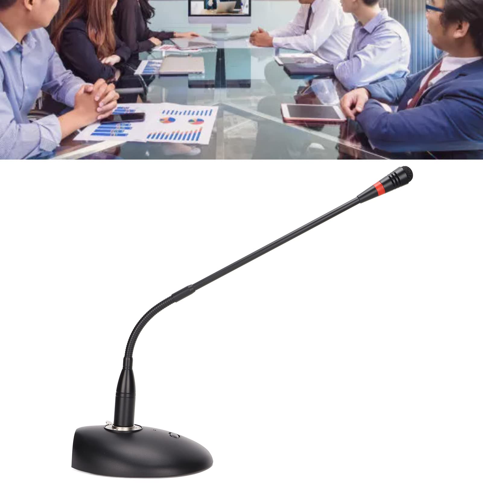 Pojemnościowy Mikrofon Na Gęsiej Szyi, Biurkowy Z Redukcją Szumów, Kabel XLR Do 6,35 Mm - Do Konferencji, Transmisji, Nagrywania