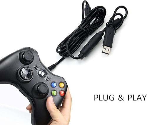 Miniatura 6 de Paquete de 2 cables de repuesto para controladores con cable de Xbox 360, cable adaptador de extensión para Xbox 360 (2, paquete de 2, negro)
