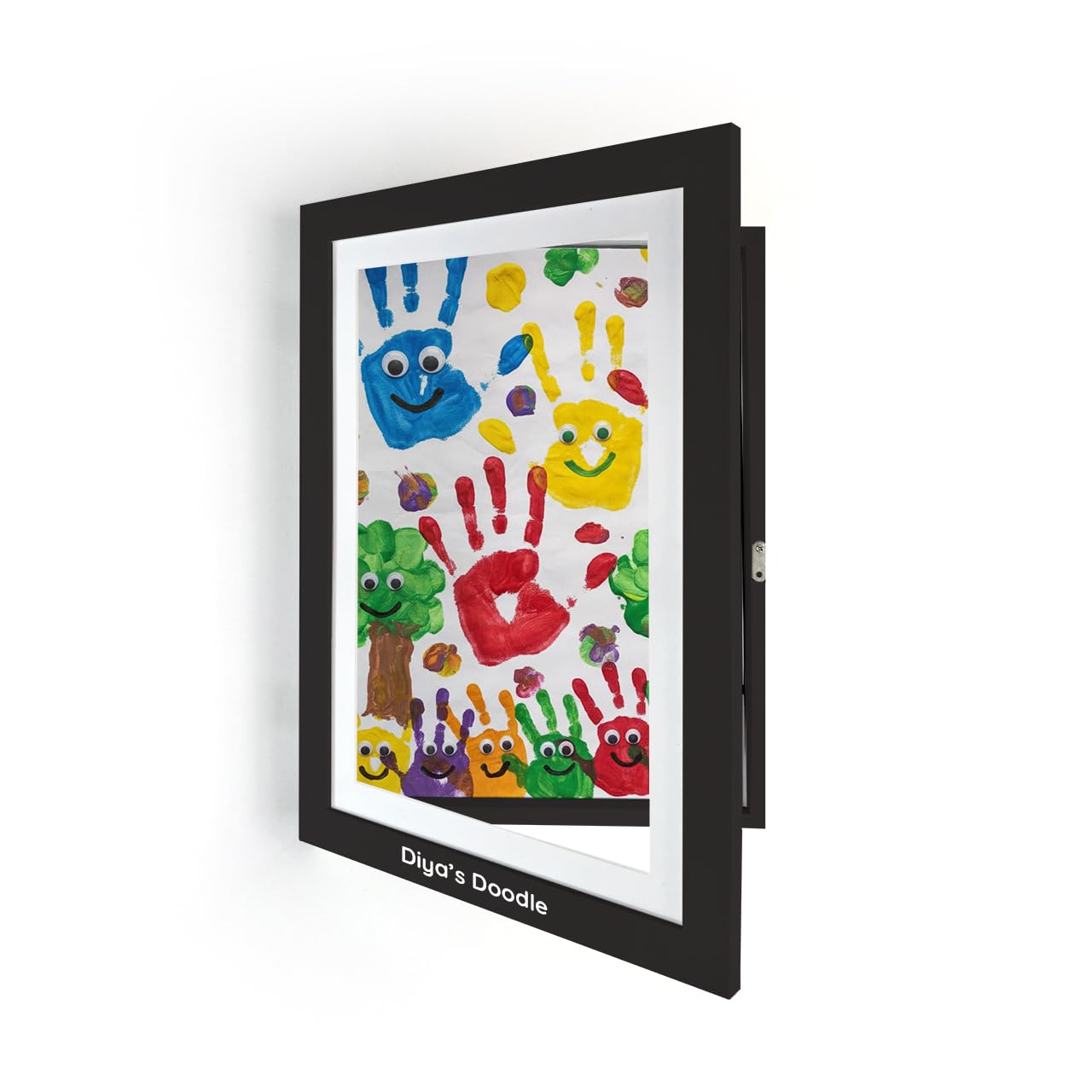 Zoomin Personalised A4 Kids Artwork Frame | Custom Name Display Frame for Childrens Drawings, Paintings & Posters | Front Opening Magnetic Art Storage Holds 50 Sheets | Home & Kids Room Decor (Black)-image-33