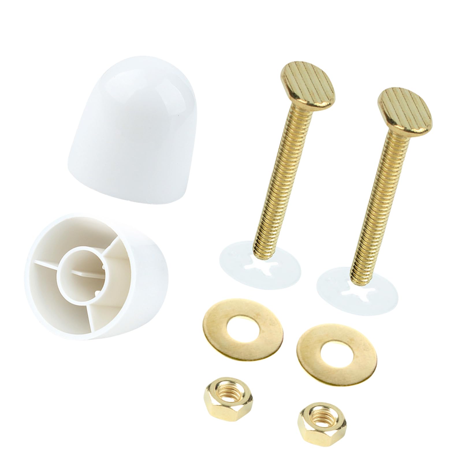 Rustproof Toilet Floor Screw Set Copper Fasteners with Snaped on Covers Universals Bathroom Hardware Upgrades Accessory Toilet Bolts and Covers