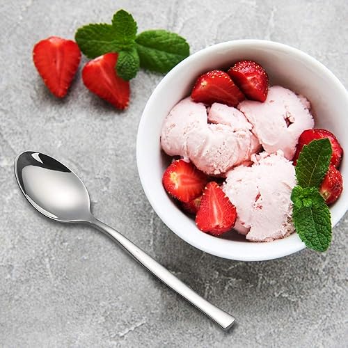 Miniatura 6 de Cucharas de postre de 12 piezas, cuchara pequeña de acero inoxidable