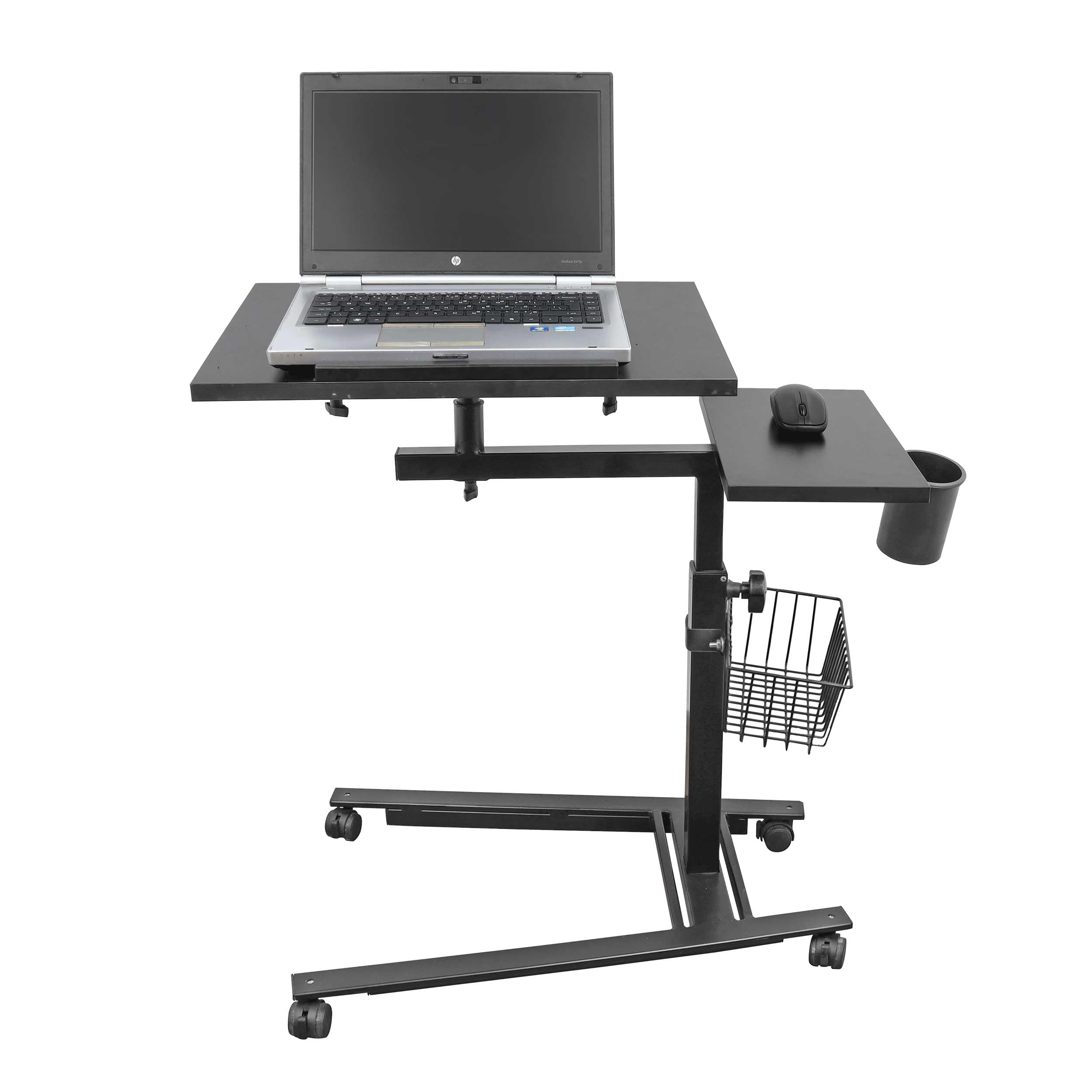 Isomars 360° Rotatable Standing Laptop Table Multipurpose Study Desk,Lockable Wheels, & Height Adjustable for Office Table, WFH & Online Classes, Sit Stand Table (Black) (B09QMVFS49) Amazon Price History, Amazon Price Tracker