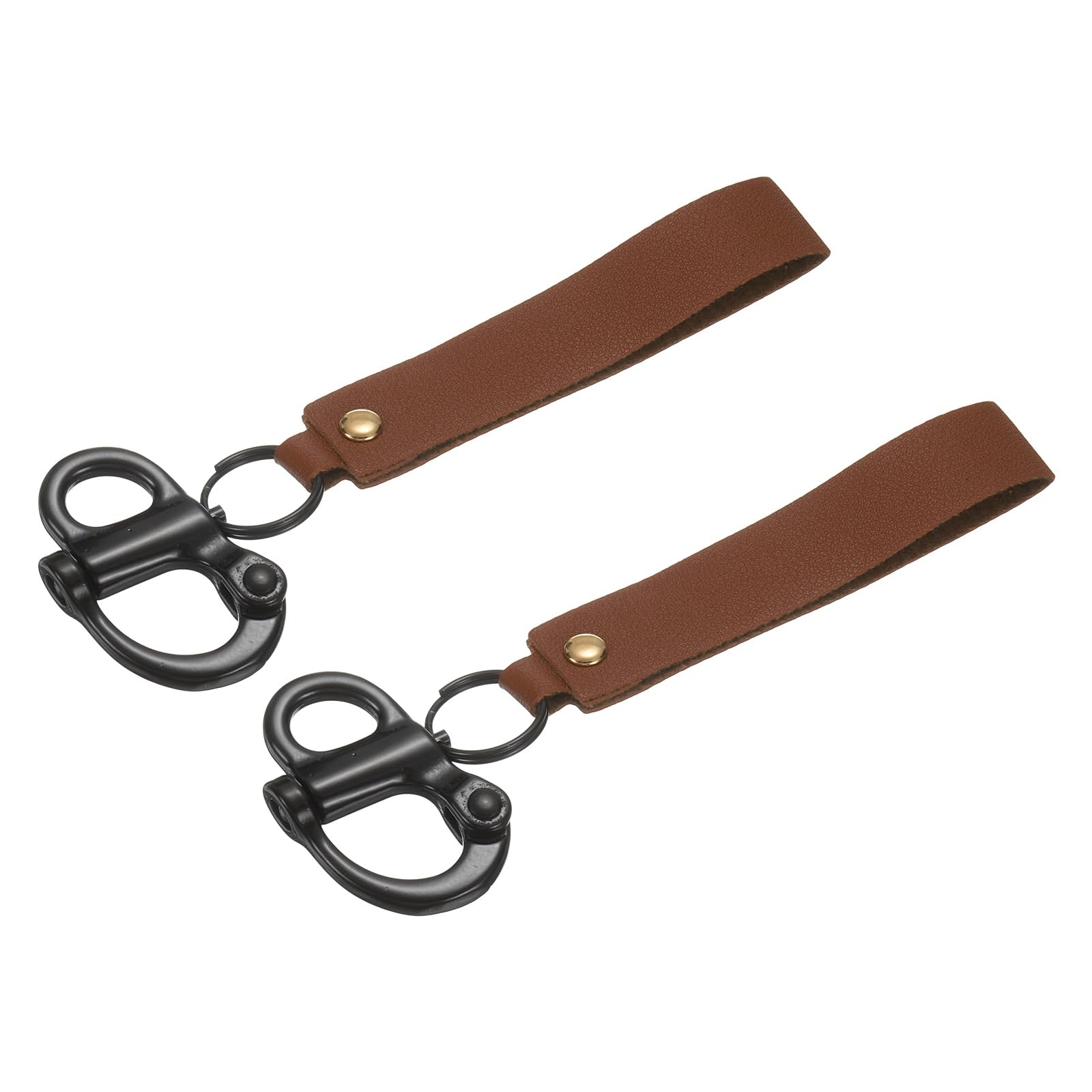 PATIKIL Quick Release Shackle 52mm, 316 Stainless Steel Fixed Bail Snap Shackle Boat Sail Connector for Outdoor Camping Nautical Ships Industrial Hoisting Pet Chains, Brown