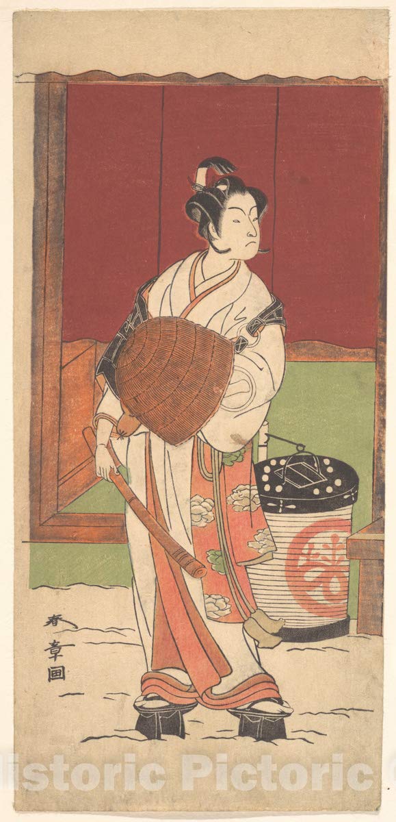 Historic PictoricArt Print : Katsukawa Shunshō - The Actor Ichikawa Monosuke II in The Role of Daito-no-Miya Disguised as a Komuso - Japan : Vintage Wall Décor : 17in x 36in