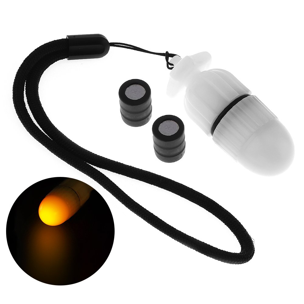 Securitying Yellow 1Pc Underwater Strobe Signal Light Scuba Night Dive Marker Led Flashy Safety Lamp Firefly Diving Beacon Beam 200M Underwater 200 Hour Duration With Battery