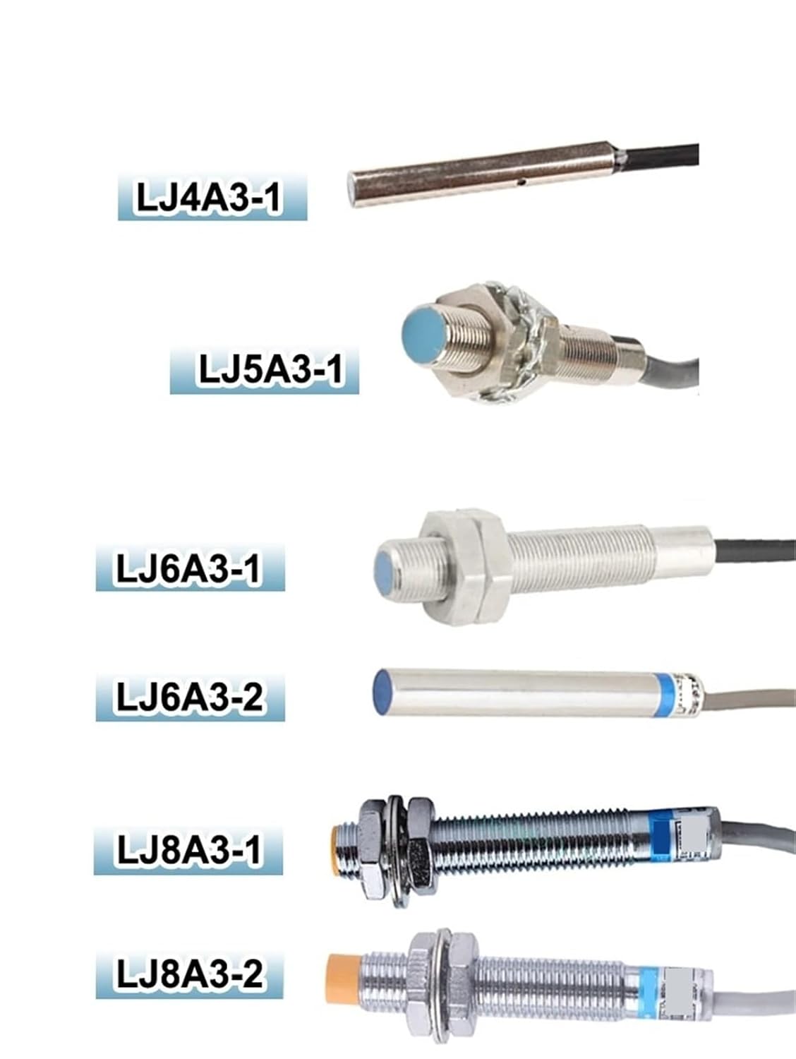 Approach Sensor inductive Proximity Sensor Switch M4 M5 M6 M8 4mm DC 12V AC 110V NO NC NPN PNP Detection Metal Switches(LJ5A3,DC Type PNP NO)