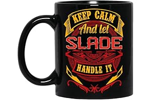 Personalized11oz Mugs Designed Name Keep Calm and Let Slade 11oz Black Mug Handle It
