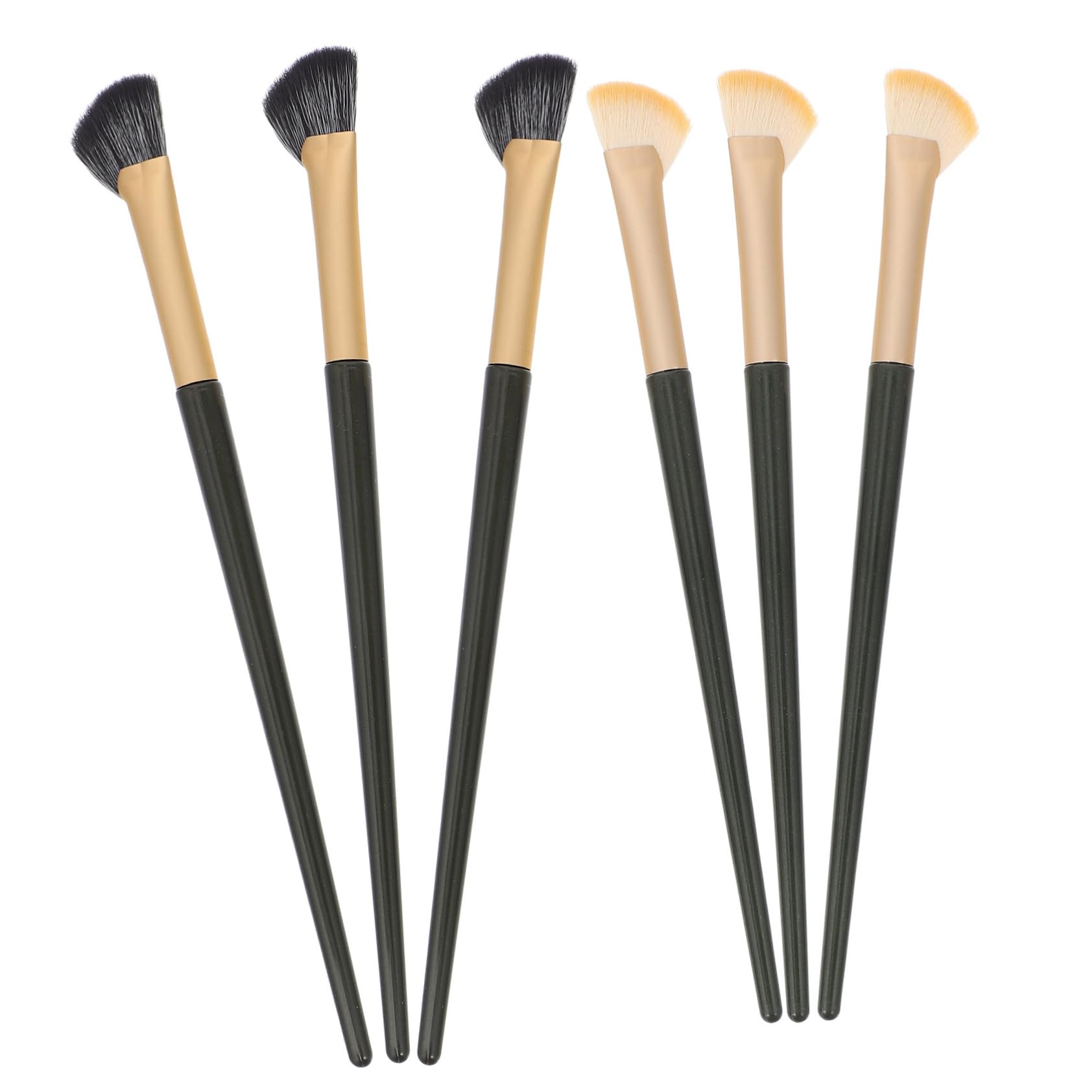FRCOLOR Elegant Eyeshadow Brush Set Slanted Concealer Brush Angled Eyebrow Brush and Eye Liner Brush 6 Piece Set for Women