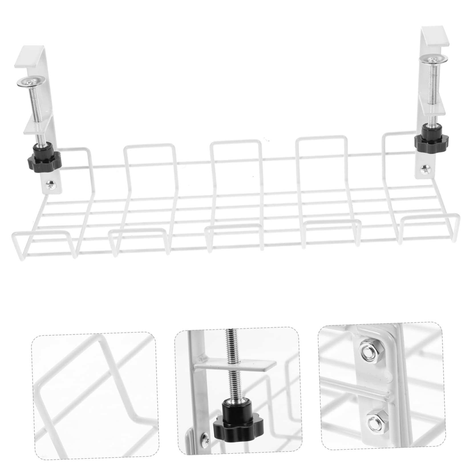 Uonlytech Support de Rangement Collecte Câbles Informatiques Organisateur de Câbles en Acier Carbone pour Prises Électriques Couleur Aléatoire sous Bureau pour Bureau et Chambre