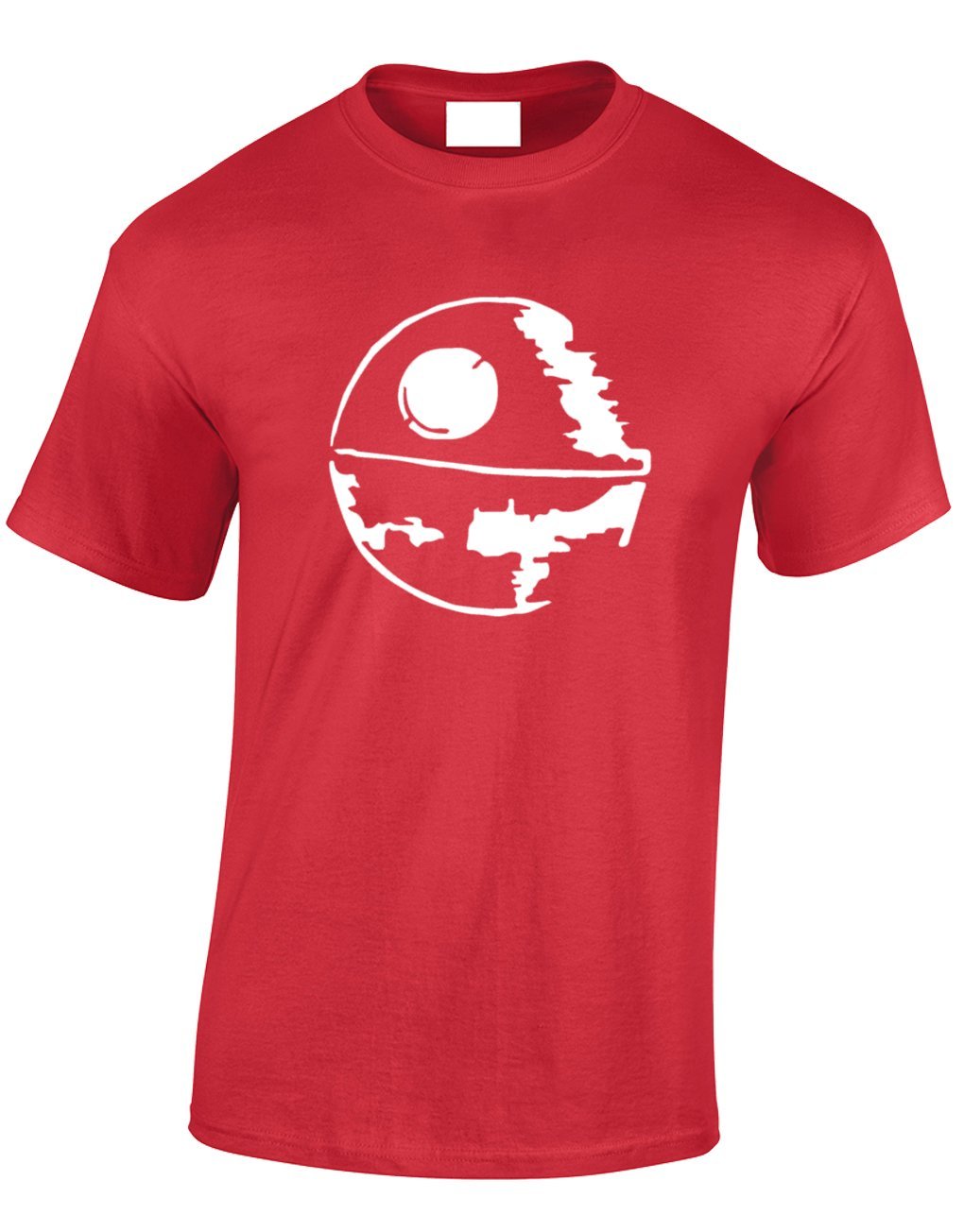 Crown Designs Death Star Silhouette Sci Fi Movie Film Inspired for Men & Teenagers T-Shirts Tops - Red/XX-Large