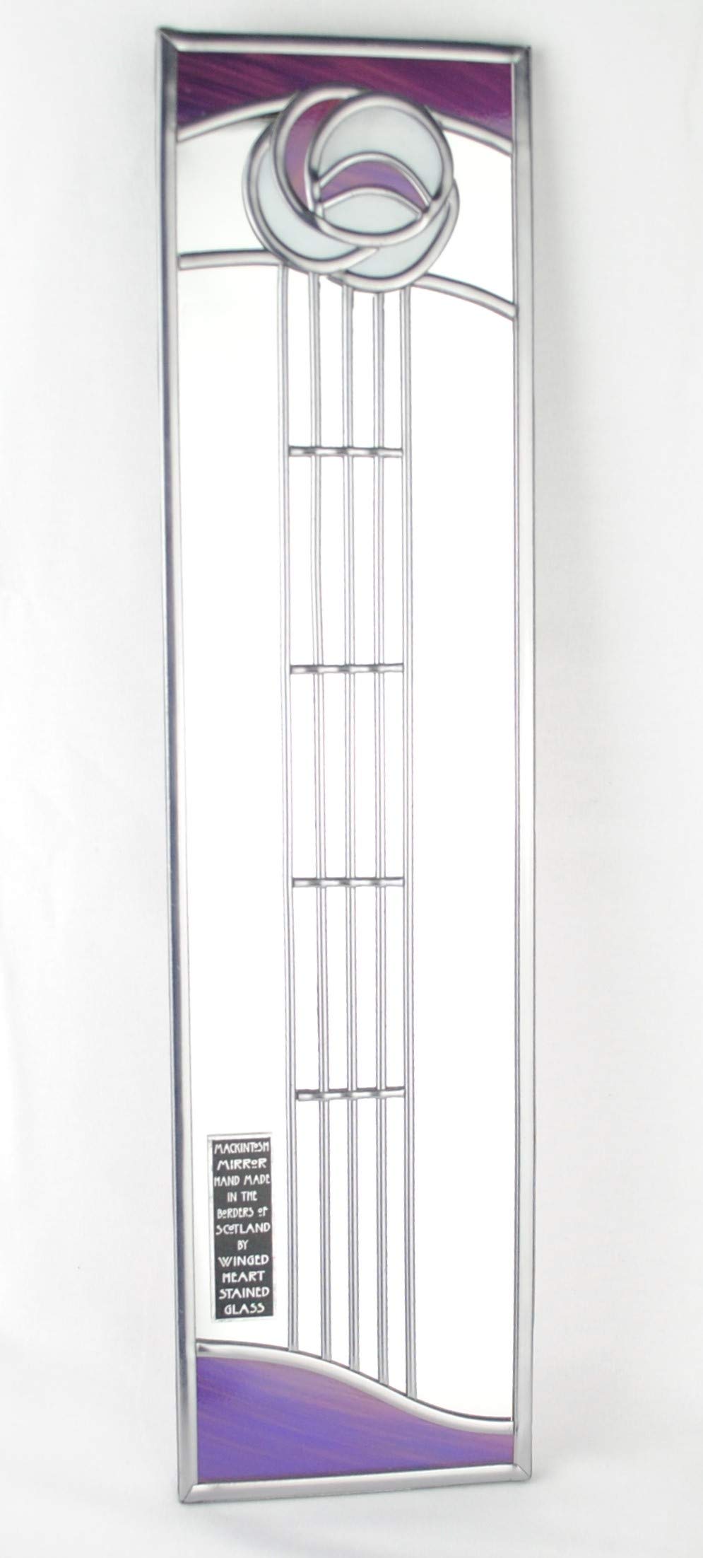 Winged Heart Purple Decorative Stained Glass Mirror In A Glasgow Art School Rosebud Design In