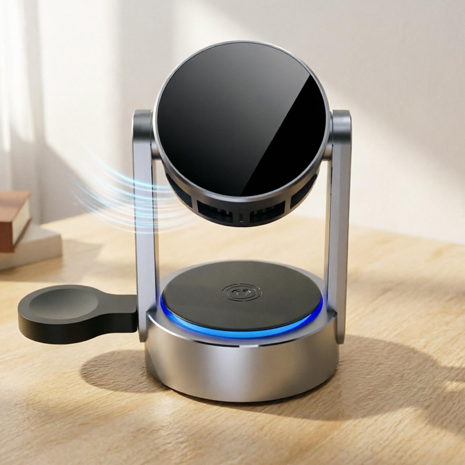3 in 1 Desktop Charging Pad Stand per Telefono Orologio Auricolari Ricarica Rapida con Indicatori LED Desktop Pad