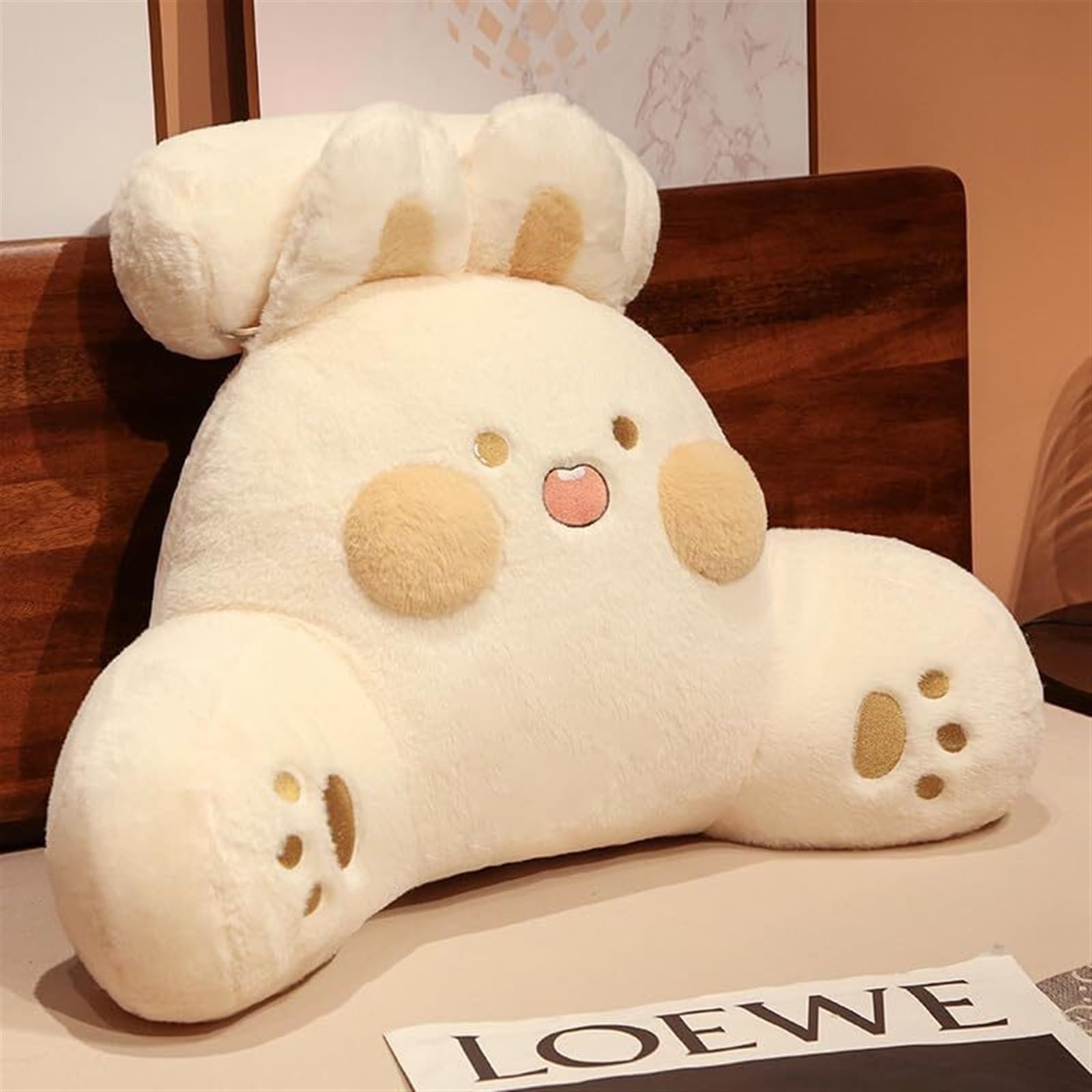 MYXJX back support cushion, Pillow Cartoon Plush Back Support Cushion For Sofa Chair Backrest Waist(White Rabbit,70 * 55cm)