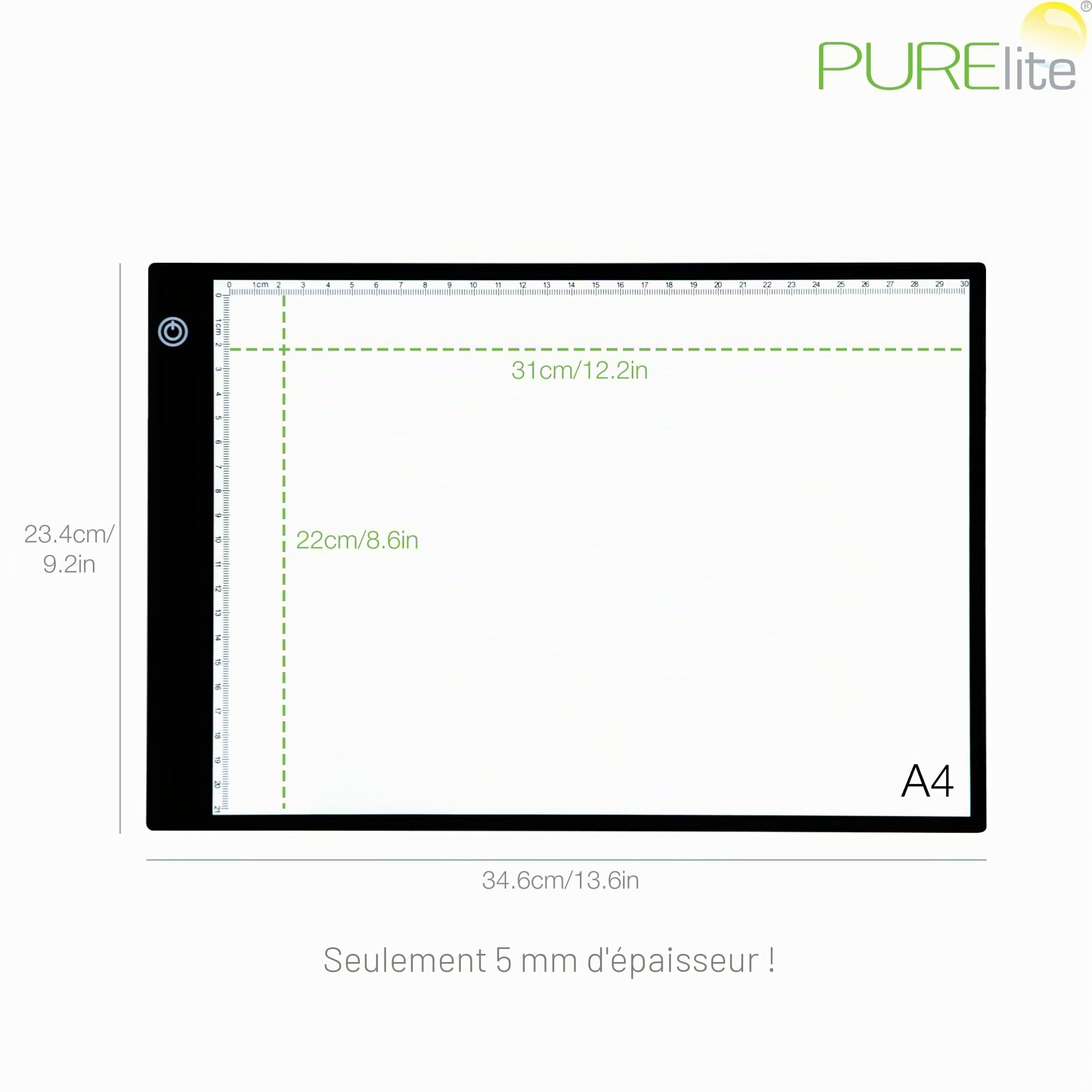 PURElite Tablette Lumineuse LED Ultra-Fine Format A4
