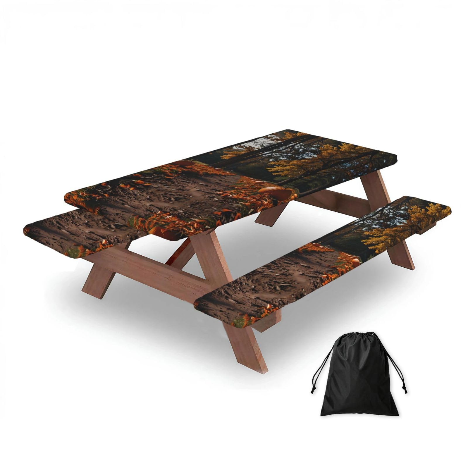 Fall Rectangular water-repellent picnic tablecloths, outdoor camping, picnic, BBQ