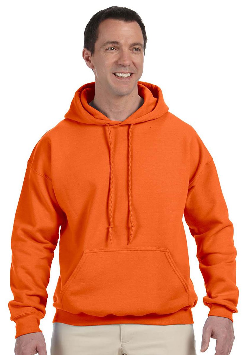 Gildan Men's Pullover Hoodie With Pouch Pocket – Moisture-Wicking, Medium Orange, 50/50 Cotton Blend - View #2