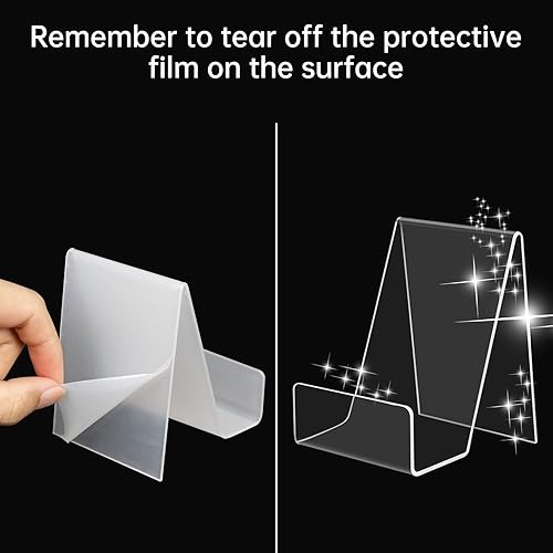 Miniatura 5 de Paquete de 10 soportes acrílicos para libros de 3 x 4 pulgadas, soporte transparente para exhibir libros, caballete transparente, soporte para