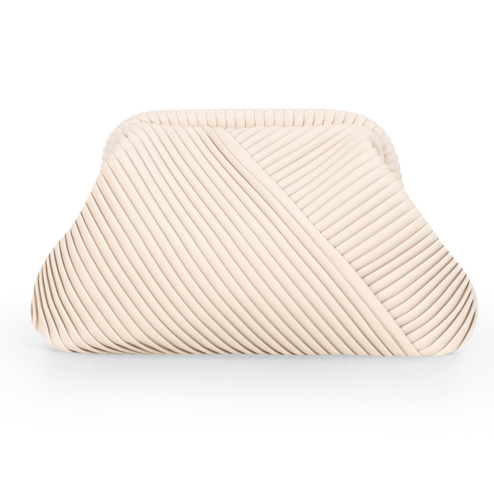 Fecialy Geraffte Clutch Handtasche für Frauen Formelle PU Leder Abendtasche Weiche plissierte Handtaschen mit Kette Crossbody Tasche
